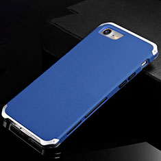 Handyhülle Hülle Luxus Aluminium Metall Tasche für Apple iPhone 7 Blau