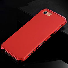 Handyhülle Hülle Luxus Aluminium Metall Tasche für Apple iPhone 7 Rot