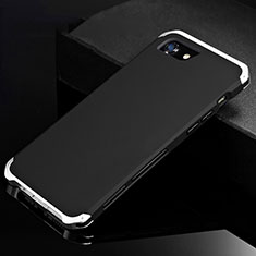 Handyhülle Hülle Luxus Aluminium Metall Tasche für Apple iPhone SE (2020) Silber und Schwarz