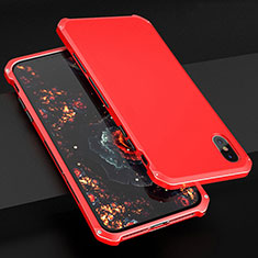 Handyhülle Hülle Luxus Aluminium Metall Tasche für Apple iPhone Xs Max Rot