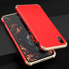 Handyhülle Hülle Luxus Aluminium Metall Tasche für Apple iPhone Xs Rosegold