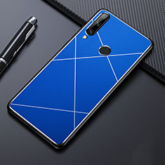 Handyhülle Hülle Luxus Aluminium Metall Tasche für Huawei Enjoy 10 Plus Blau
