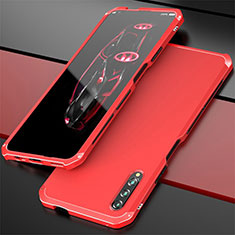 Handyhülle Hülle Luxus Aluminium Metall Tasche für Huawei Honor 9X Pro Rot