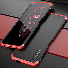 Handyhülle Hülle Luxus Aluminium Metall Tasche für Huawei Honor 9X Pro Rot und Schwarz