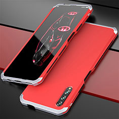 Handyhülle Hülle Luxus Aluminium Metall Tasche für Huawei Honor 9X Pro Silber und Rot
