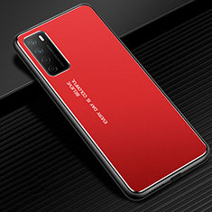 Handyhülle Hülle Luxus Aluminium Metall Tasche für Huawei Honor Play4 5G Rot