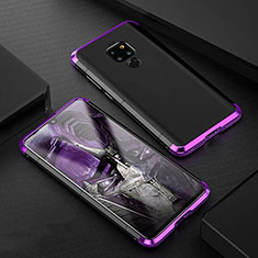 Handyhülle Hülle Luxus Aluminium Metall Tasche für Huawei Mate 20 Violett