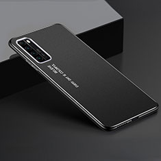 Handyhülle Hülle Luxus Aluminium Metall Tasche für Huawei Nova 7 5G Schwarz