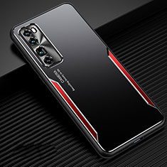 Handyhülle Hülle Luxus Aluminium Metall Tasche für Huawei Nova 7 Pro 5G Rot