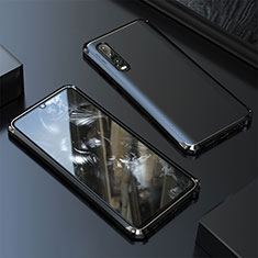 Handyhülle Hülle Luxus Aluminium Metall Tasche für Huawei P20 Pro Schwarz