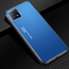 Handyhülle Hülle Luxus Aluminium Metall Tasche für Oppo A73 5G Blau