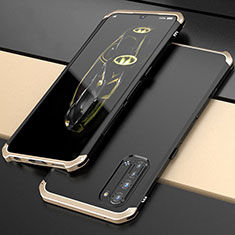 Handyhülle Hülle Luxus Aluminium Metall Tasche für Oppo Find X2 Lite Gold und Schwarz