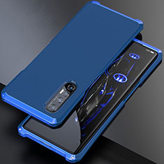 Handyhülle Hülle Luxus Aluminium Metall Tasche für Oppo Find X2 Neo Blau