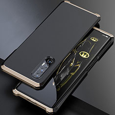 Handyhülle Hülle Luxus Aluminium Metall Tasche für Oppo Find X2 Neo Gold