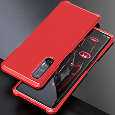 Handyhülle Hülle Luxus Aluminium Metall Tasche für Oppo Find X2 Neo Rot