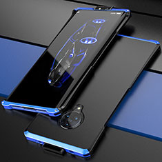 Handyhülle Hülle Luxus Aluminium Metall Tasche für Vivo Nex 3 Blau und Schwarz