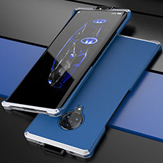 Handyhülle Hülle Luxus Aluminium Metall Tasche für Vivo Nex 3 Silber und Blau