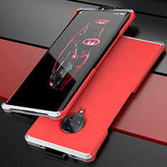 Handyhülle Hülle Luxus Aluminium Metall Tasche für Vivo Nex 3 Silber und Rot