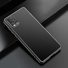 Handyhülle Hülle Luxus Aluminium Metall Tasche für Vivo V20 Pro 5G Schwarz