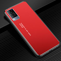 Handyhülle Hülle Luxus Aluminium Metall Tasche für Vivo X60 5G Rot