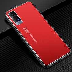 Handyhülle Hülle Luxus Aluminium Metall Tasche für Vivo X60 Pro 5G Rot