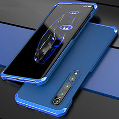 Handyhülle Hülle Luxus Aluminium Metall Tasche für Xiaomi Mi 10 Pro Blau