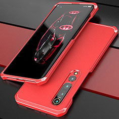 Handyhülle Hülle Luxus Aluminium Metall Tasche für Xiaomi Mi 10 Pro Rot