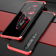 Handyhülle Hülle Luxus Aluminium Metall Tasche für Xiaomi Mi 10 Pro Rot und Schwarz