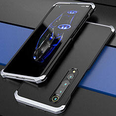 Handyhülle Hülle Luxus Aluminium Metall Tasche für Xiaomi Mi 10 Pro Silber und Schwarz