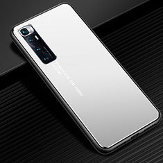 Handyhülle Hülle Luxus Aluminium Metall Tasche für Xiaomi Mi 10 Ultra Silber