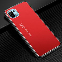 Handyhülle Hülle Luxus Aluminium Metall Tasche für Xiaomi Mi 11 5G Rot