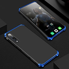 Handyhülle Hülle Luxus Aluminium Metall Tasche für Xiaomi Mi 9 Lite Blau und Schwarz