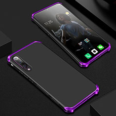 Handyhülle Hülle Luxus Aluminium Metall Tasche für Xiaomi Mi A3 Lite Violett