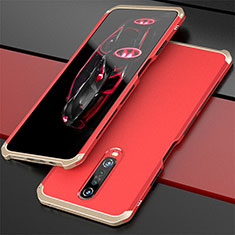 Handyhülle Hülle Luxus Aluminium Metall Tasche für Xiaomi Redmi K30 5G Gold und Rot