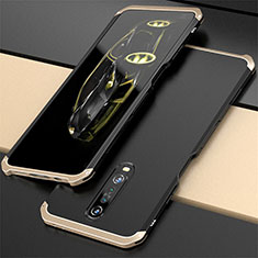 Handyhülle Hülle Luxus Aluminium Metall Tasche für Xiaomi Redmi K30 5G Gold und Schwarz