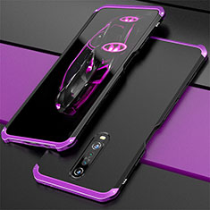 Handyhülle Hülle Luxus Aluminium Metall Tasche für Xiaomi Redmi K30 5G Violett