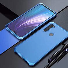 Handyhülle Hülle Luxus Aluminium Metall Tasche für Xiaomi Redmi Note 8 Blau