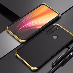 Handyhülle Hülle Luxus Aluminium Metall Tasche für Xiaomi Redmi Note 8 Gold und Schwarz