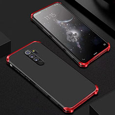 Handyhülle Hülle Luxus Aluminium Metall Tasche für Xiaomi Redmi Note 8 Pro Rot und Schwarz