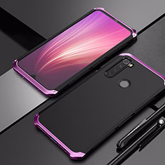 Handyhülle Hülle Luxus Aluminium Metall Tasche für Xiaomi Redmi Note 8 Violett