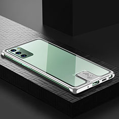 Handyhülle Hülle Luxus Aluminium Metall Tasche LK1 für Samsung Galaxy Note 20 5G Silber