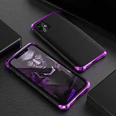 Handyhülle Hülle Luxus Aluminium Metall Tasche M01 für Apple iPhone 11 Violett