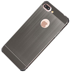 Handyhülle Hülle Luxus Aluminium Metall Tasche M01 für Apple iPhone 7 Plus Dunkelgrau