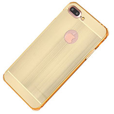 Handyhülle Hülle Luxus Aluminium Metall Tasche M01 für Apple iPhone 7 Plus Gold