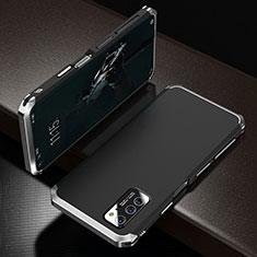 Handyhülle Hülle Luxus Aluminium Metall Tasche M01 für Huawei Honor V30 5G Silber und Schwarz