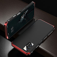 Handyhülle Hülle Luxus Aluminium Metall Tasche M01 für Huawei Honor View 30 Pro 5G Rot und Schwarz