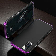 Handyhülle Hülle Luxus Aluminium Metall Tasche M01 für Huawei Honor View 30 Pro 5G Violett
