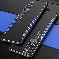 Handyhülle Hülle Luxus Aluminium Metall Tasche M01 für Huawei Nova 7 5G Blau