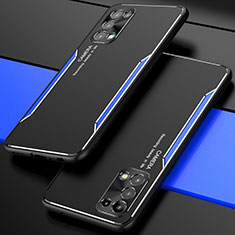 Handyhülle Hülle Luxus Aluminium Metall Tasche M01 für Oppo Find X3 Lite 5G Blau