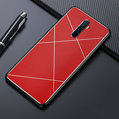Handyhülle Hülle Luxus Aluminium Metall Tasche M01 für Realme X2 Pro Rot
